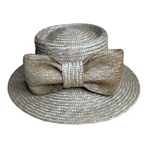 BETMAR New York Straw Hat 3” Brim 8”x4” Bow 22.5” Around Style# E230 Sun Tan